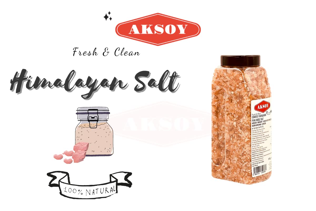 AKSOY Pink Himalayan Salt - Coarse Grain | 1.15KG | GMO Free