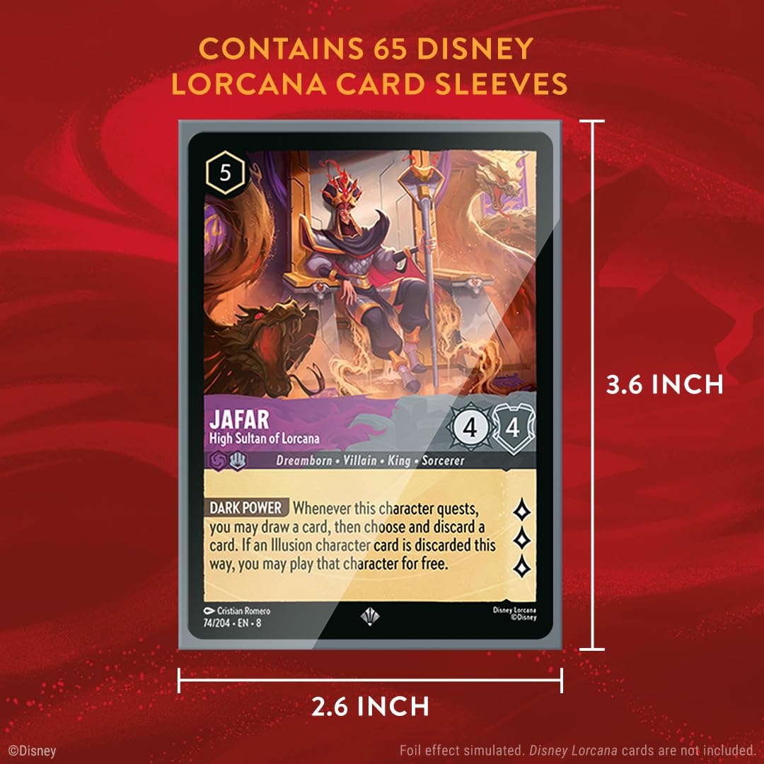 Ravensburger Disney Lorcana TCG - 65 Tinkerbell Card Sleeves | Matte Finish | Standard Size 3