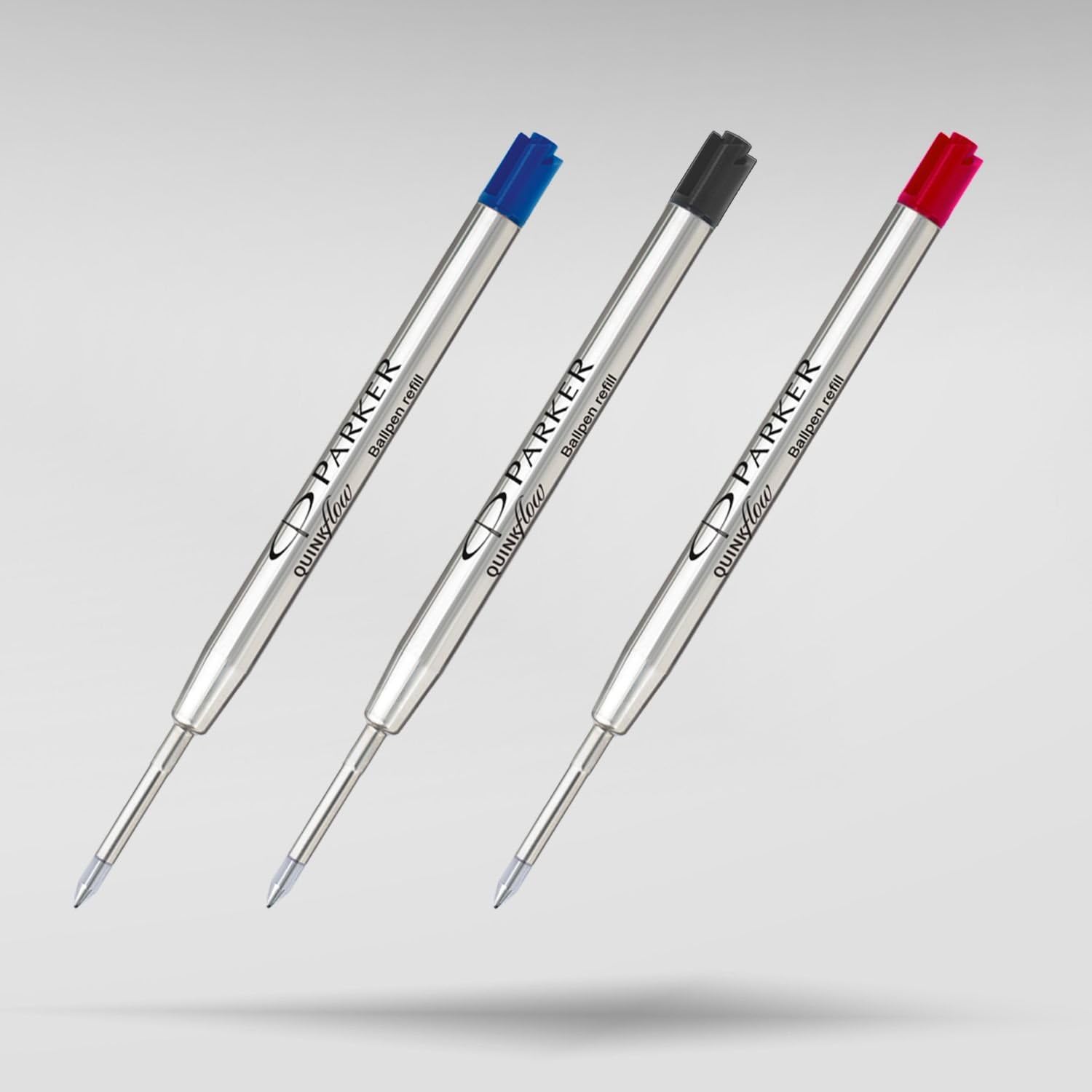 PARKER QUINKflow Ballpoint Pen Ink Refill, Medium Tip, Blue, 2 Pack