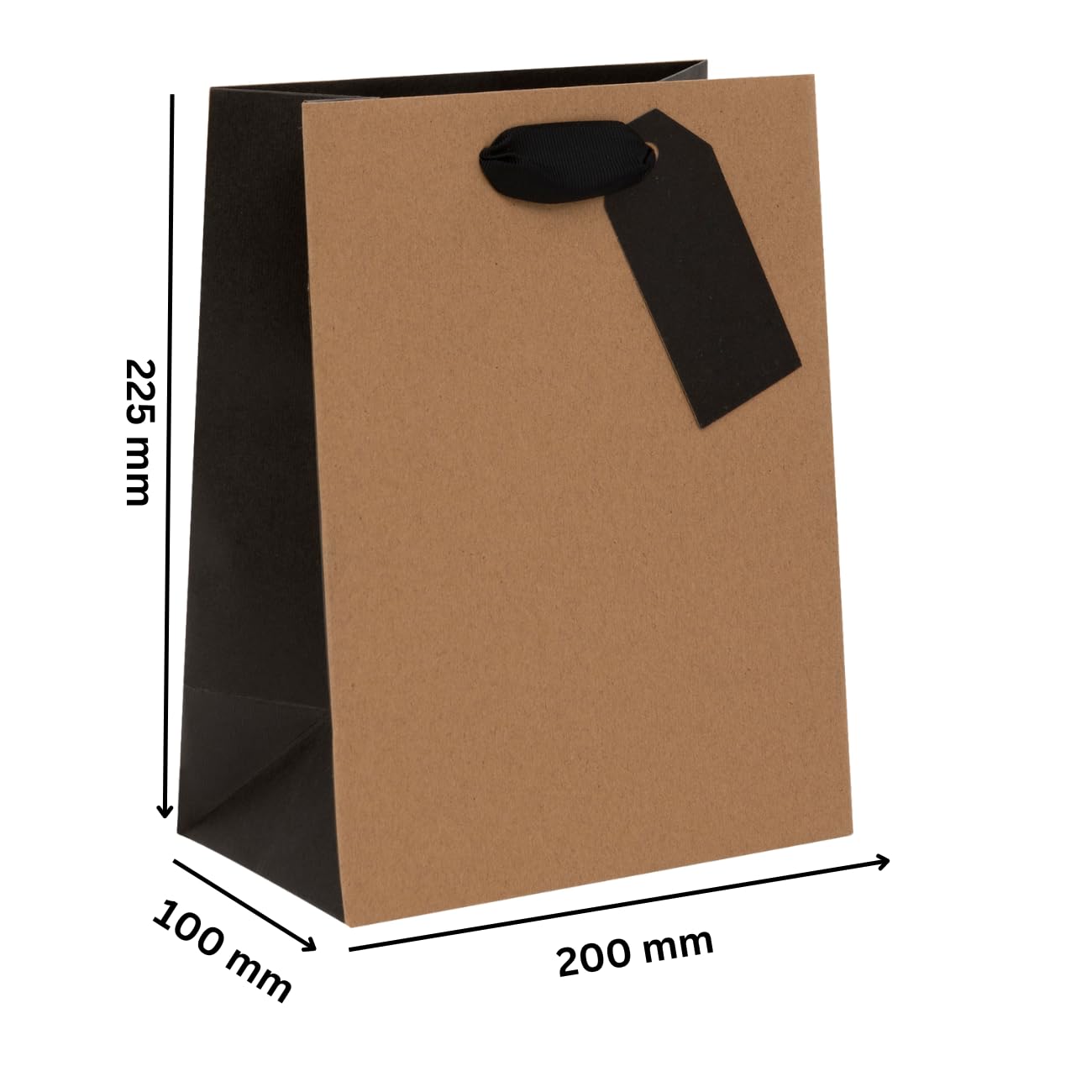 Glick Luxury Medium Gift Bag - Black | 225x200x100mm 5