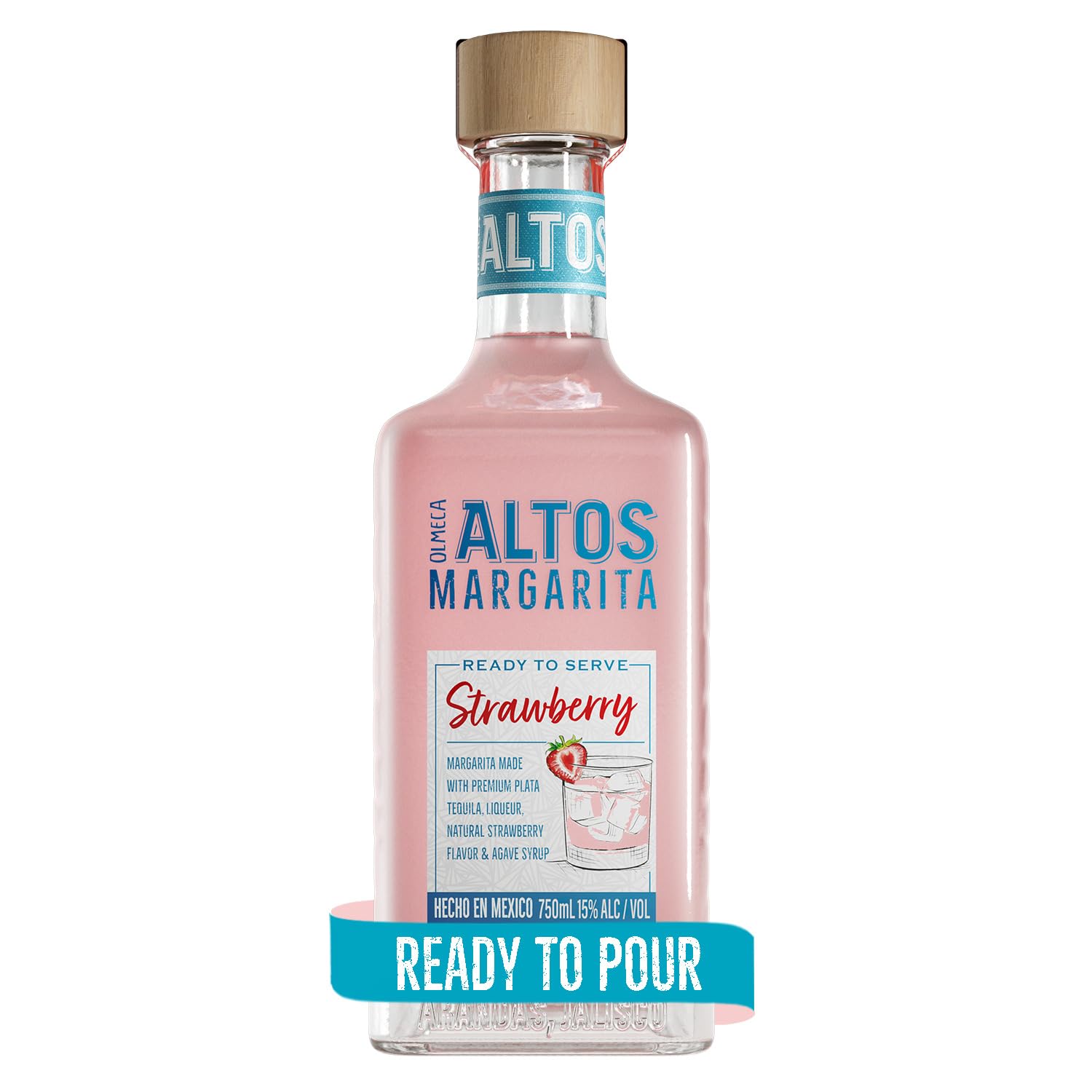 Olmeca Altos Strawberry Margarita Ready to Serve Tequila Cocktail | 14.9% ABV | 75cl