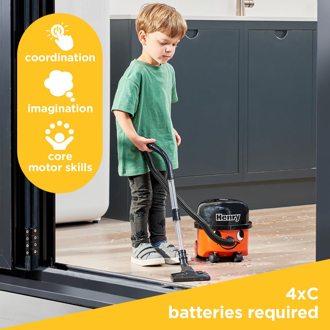 Casdon Henry Vacuum Cleaner Toy - Real Suction Function | Includes Nozzle Accessories | Ages 3+ 3