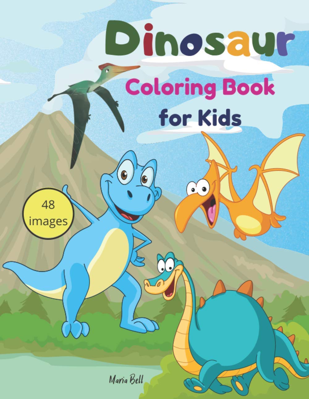Dinosaur Coloring Book for Kids by Maria Bell | Activity Book | Paperback | 100 Pages
