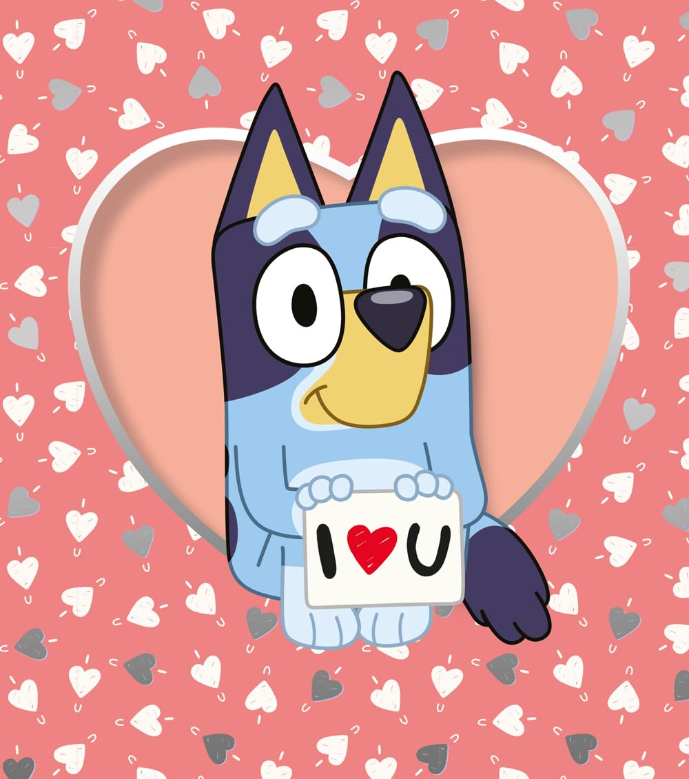 Danilo Promotions LTD Bluey Father's Day Card 'I Love You' for Daddy, Grandad | A5 Size