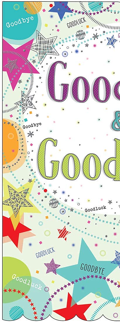 Piccadilly Greetings Goldmark Goodbye and Good Luck Farewell Card | 12 x 9 Inches | Multicolor