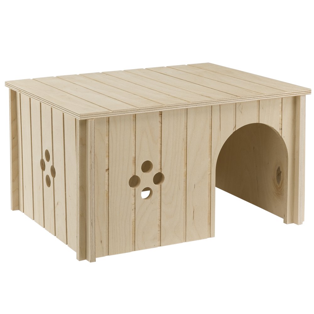 Ferplast Wooden Small Animal House SIN 4647 | Tool-Free Assembly | FSC-Certified Wood | 37 x 27.7 x 20 cm