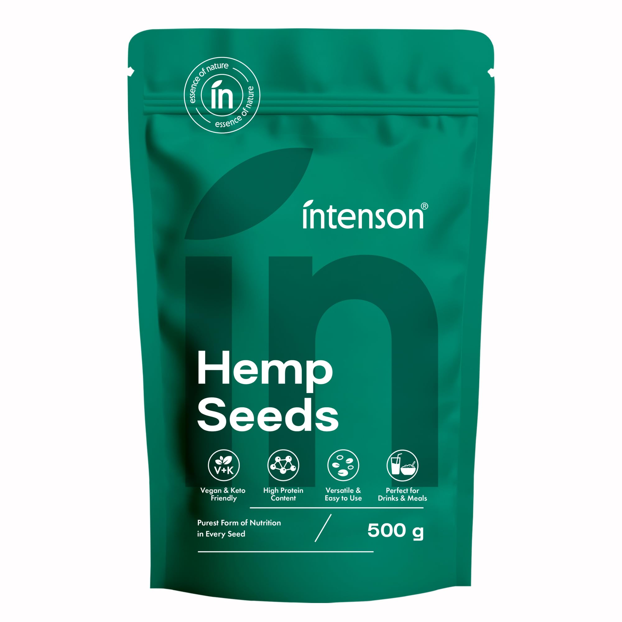 Intenson Hulled Hemp Seeds - High Protein & Omega Fatty Acids | 500g