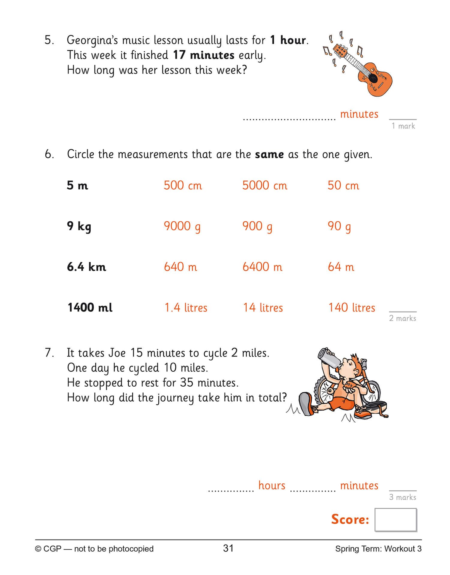 CGP KS2 Maths 10-Minute Weekly Workouts - Year 4 Study Aid | Paperback | English 4