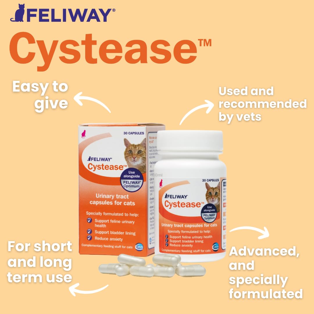 Feliway Cystease - For Stress-Related Bladder Problems in Cats | 300 Capsules