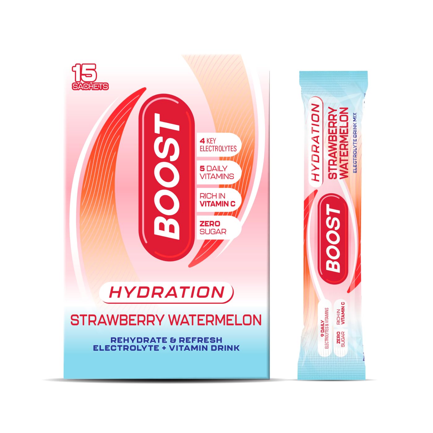 Boost Hydration Electrolytes Powder - Strawberry Watermelon Flavour | Zero Sugar | 15 Servings