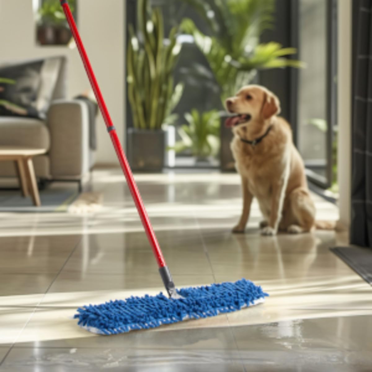 Vileda Pet Pro Mikrofaser-Flip-Mop – 2-seitige Nass- und Trockenreinigung für alle Hartböden 3