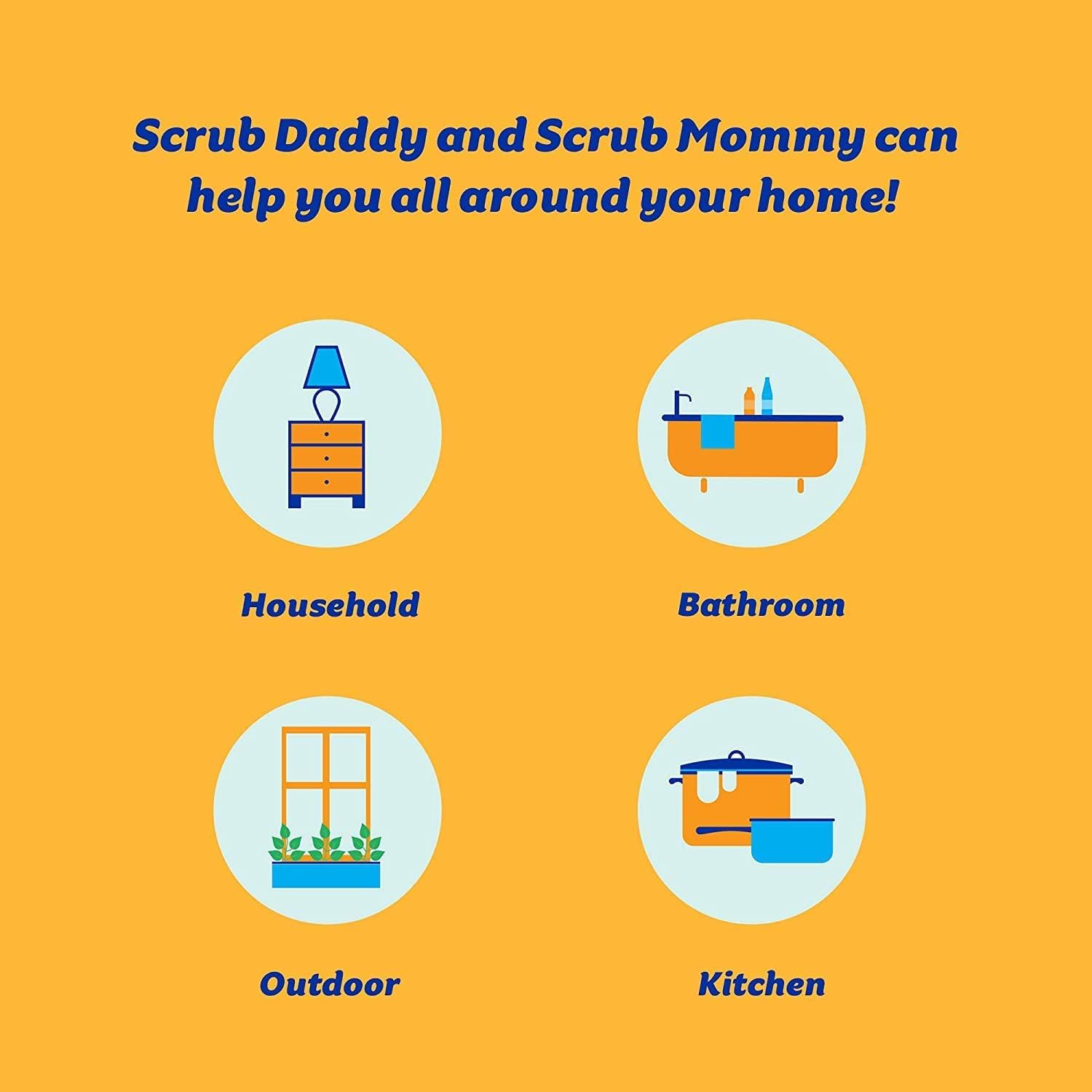 Scrub Daddy – Cranky Couple, 2er-Pack Scheuerschwämme für die Reinigung von Küche und Bad
