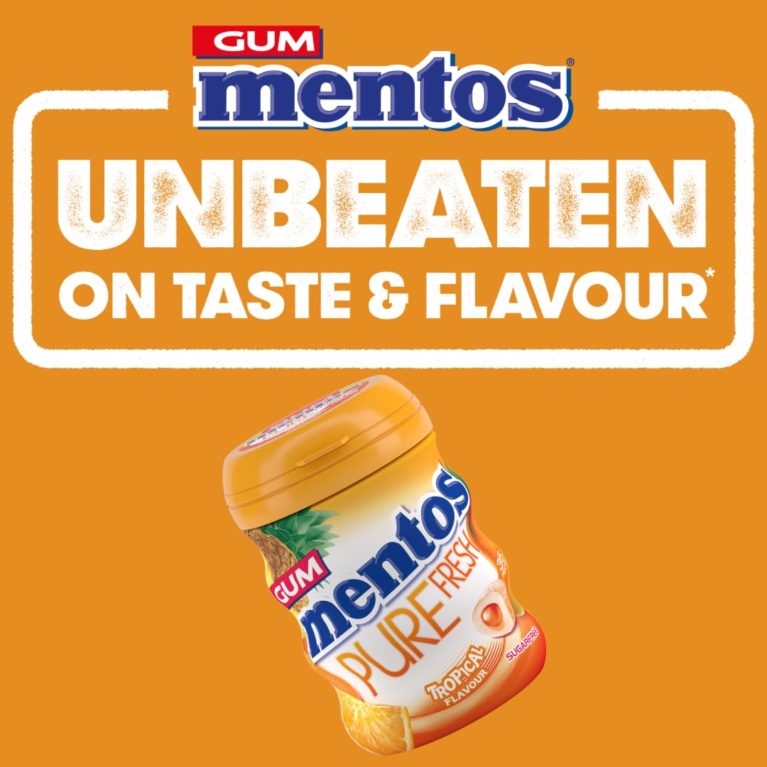 Mentos Pure Fresh Tropical Kaugummi – Zuckerfrei, Glutenfrei, 35 Stück 3