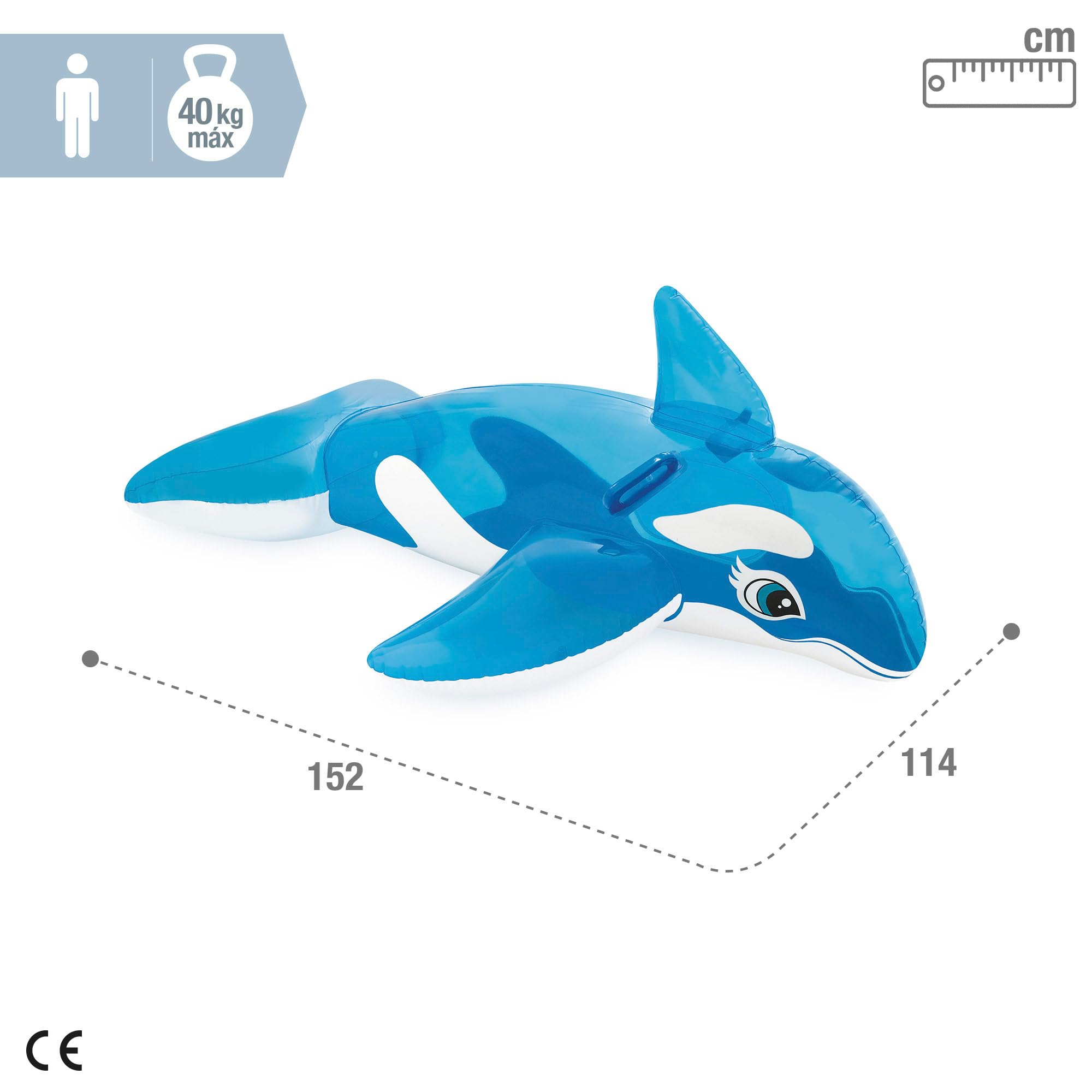 Intex 58523 Little Whale Ride-On - 60-Inch, Blue | Vinyl | Animal Shaped 4