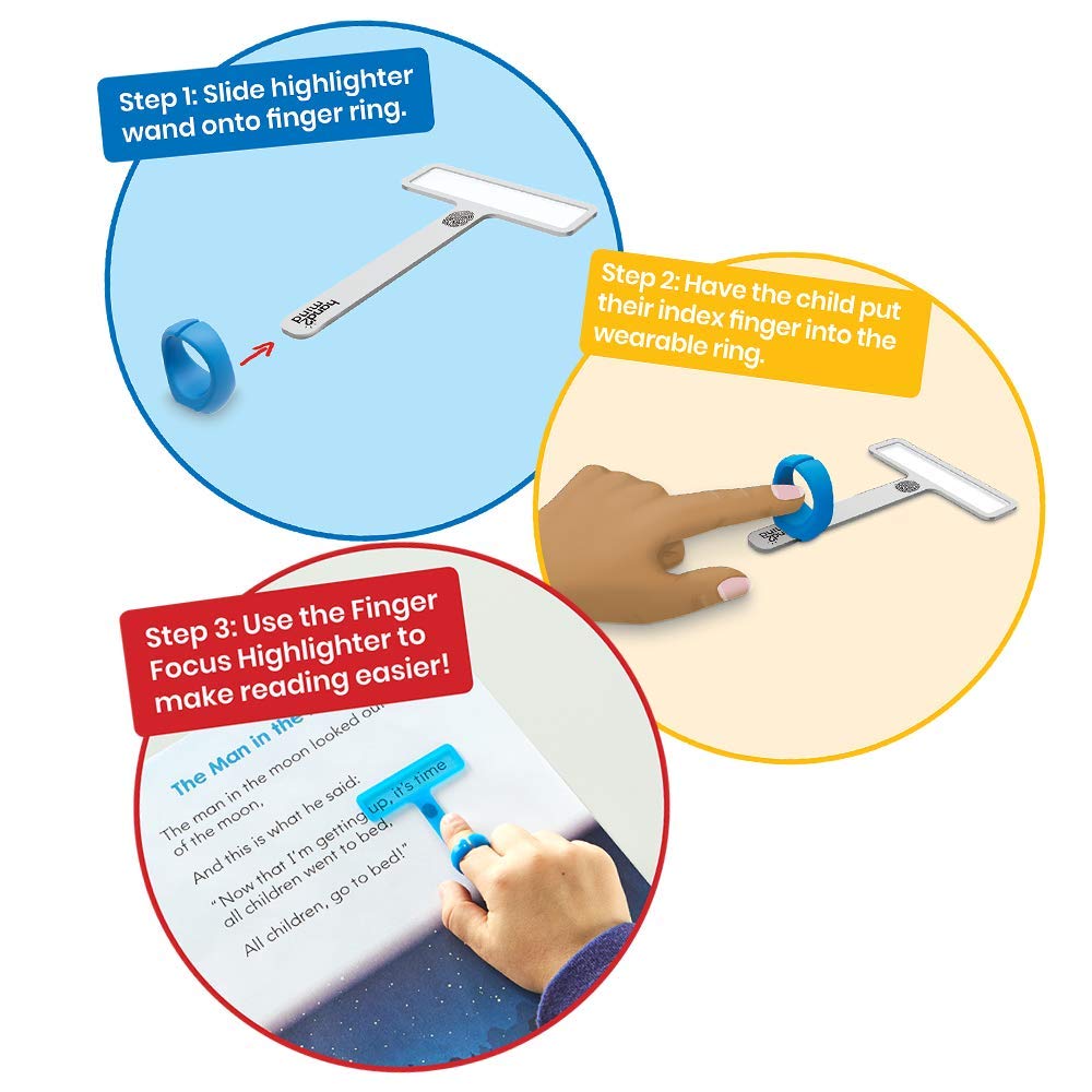 hand2mind Finger Focus Highlighter Set - Dyslexia & Autism Reading Aid | Ages 3+ 3
