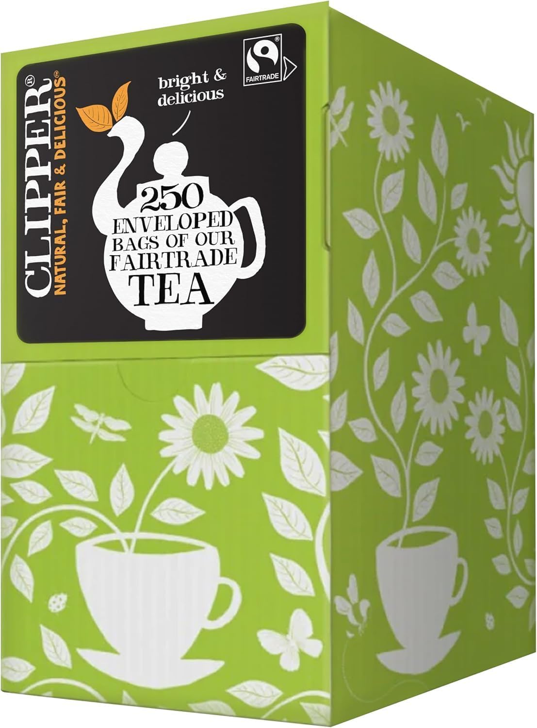 Clipper Natural, Fair & Delicious Classic Everyday Black Tea Teabags - 250 Count, Fairtrade, Compostable