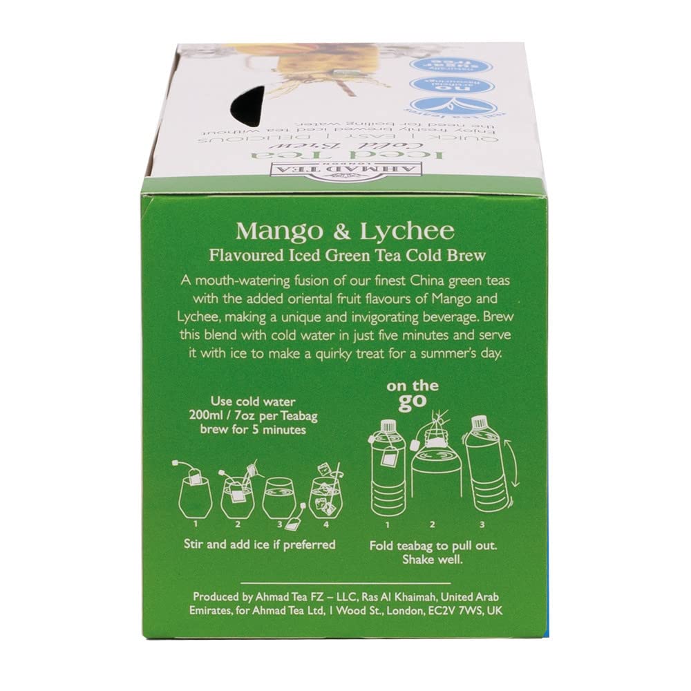 Ahmad Tea Mango & Lychee Cold Brew Green Tea - 20 Teabag Sachets 6