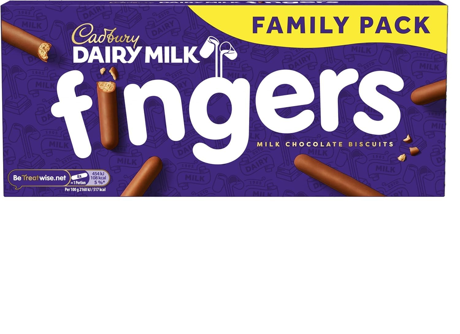 Cadbury Dairy Milk Fingers Milchschokoladenkekse, knusprige Keksfinger mit zarter Schokoladenhülle