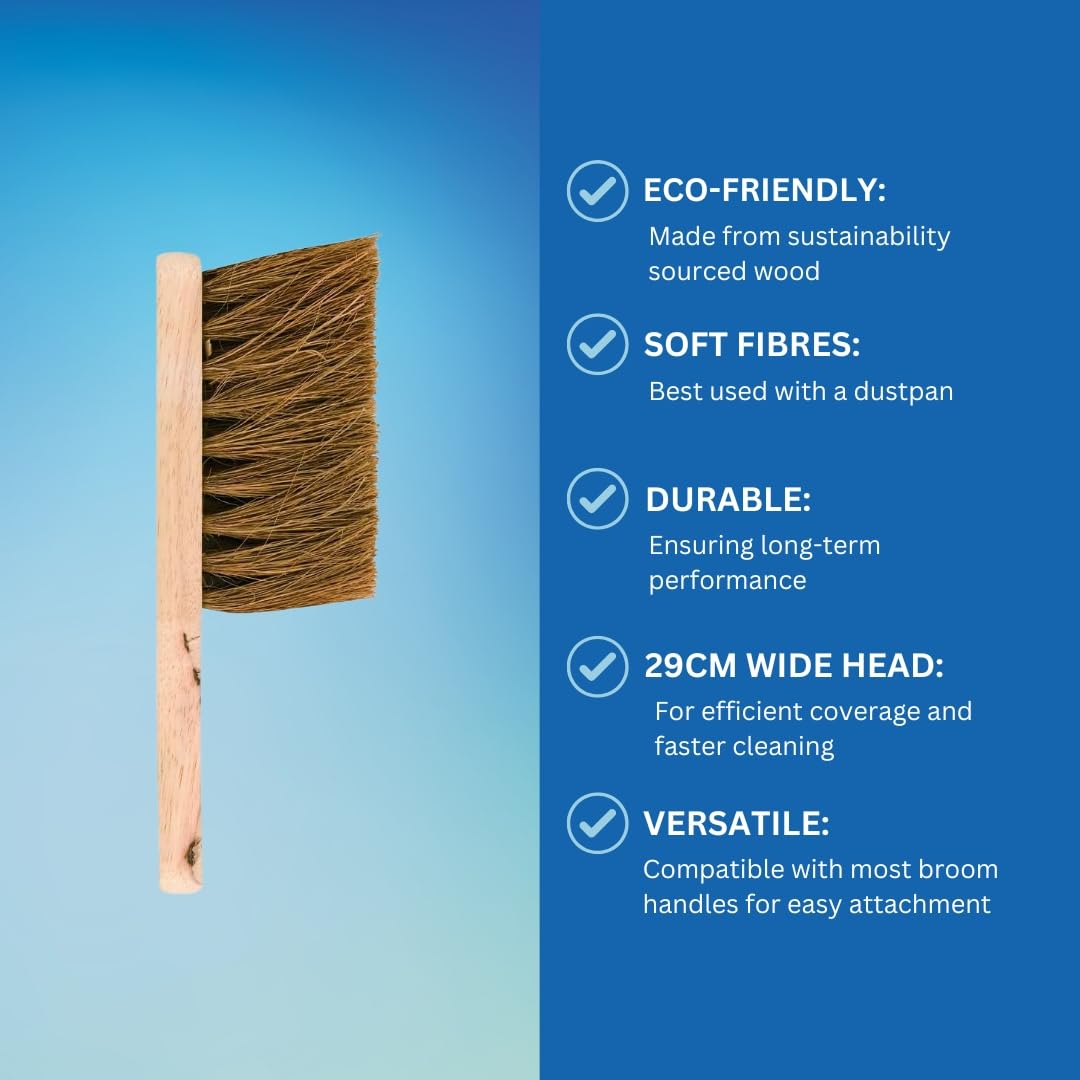 Elliott Wooden Hand Brush with Soft Coco Fibre Bristles | Heavy Duty | Multi-Surface Cleaning 4