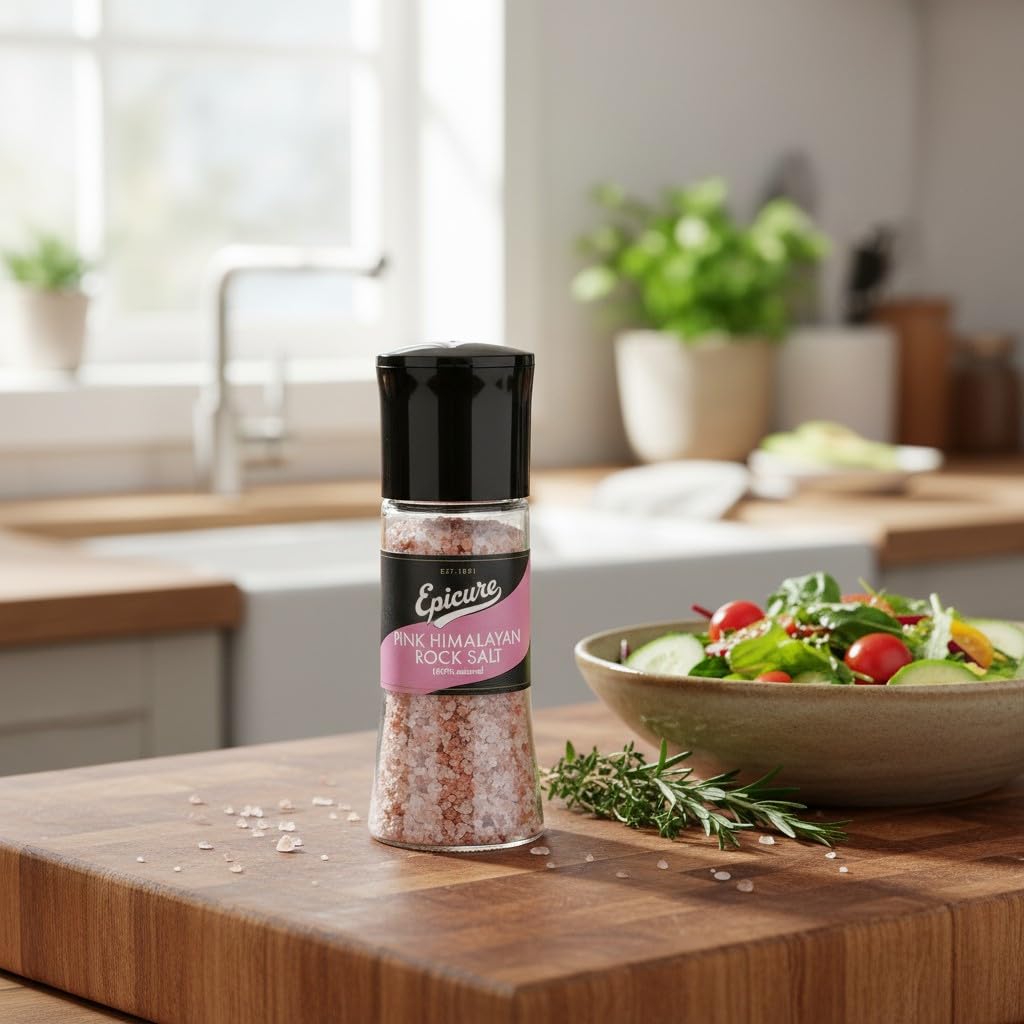 Epicure Pink Himalayan Rock Salt Grinder - Freshly Ground Seasoning | 320g 5