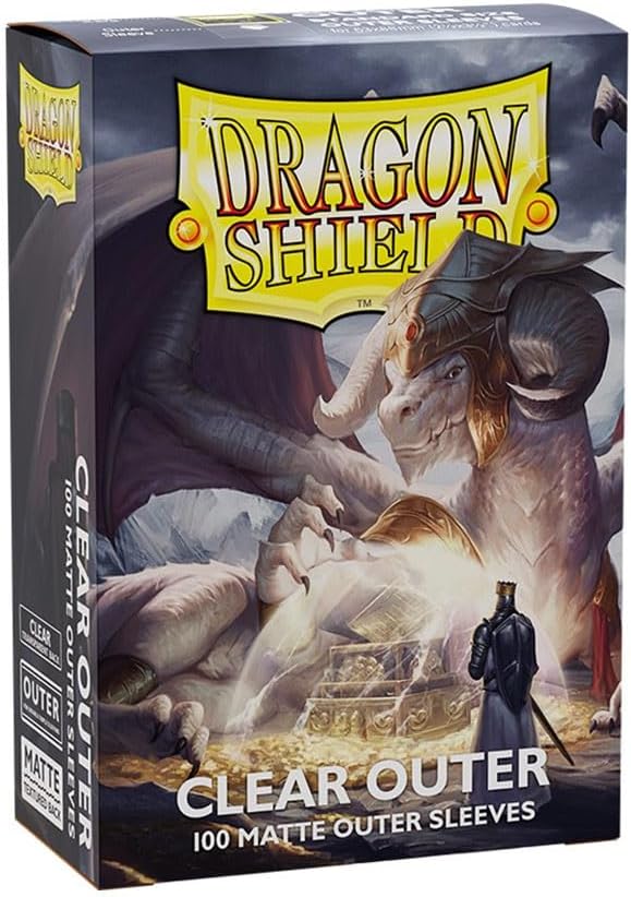 Arcane Tinmen Dragon Shield Matte Clear Outer Sleeves - 100 Count for Trading Card Protection