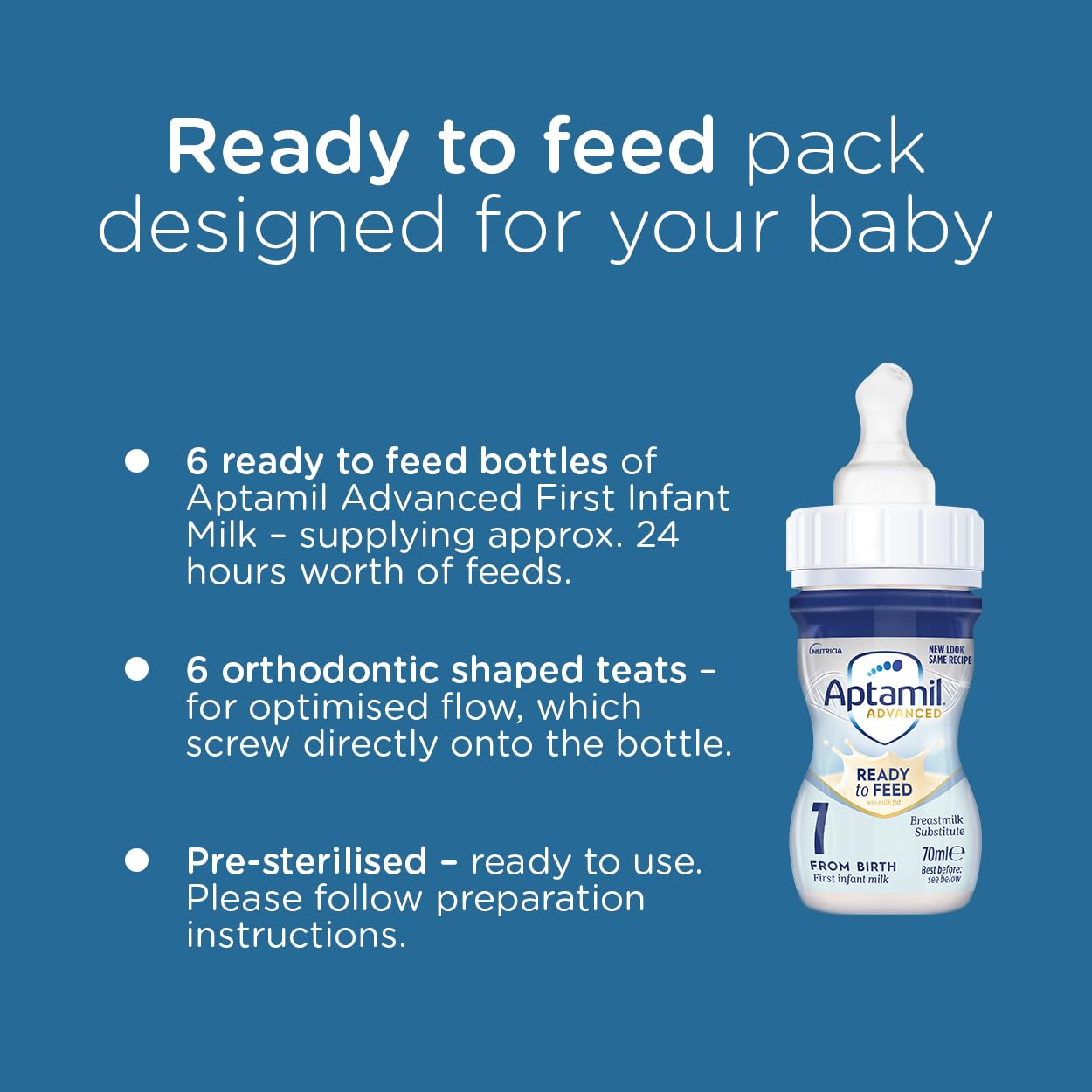 Aptamil Advanced 1 First Baby Milk Formula Starter Pack - Ready to Use Liquid - 420 ml 4