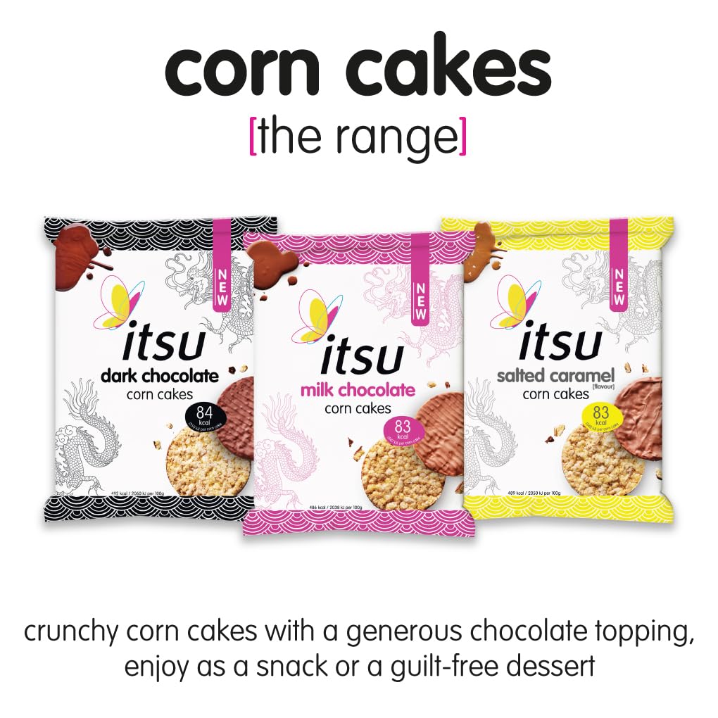 Itsu Dark Chocolate Corn Cakes - Gluten Free | 84 Calories per Cake | Pack of 15 5
