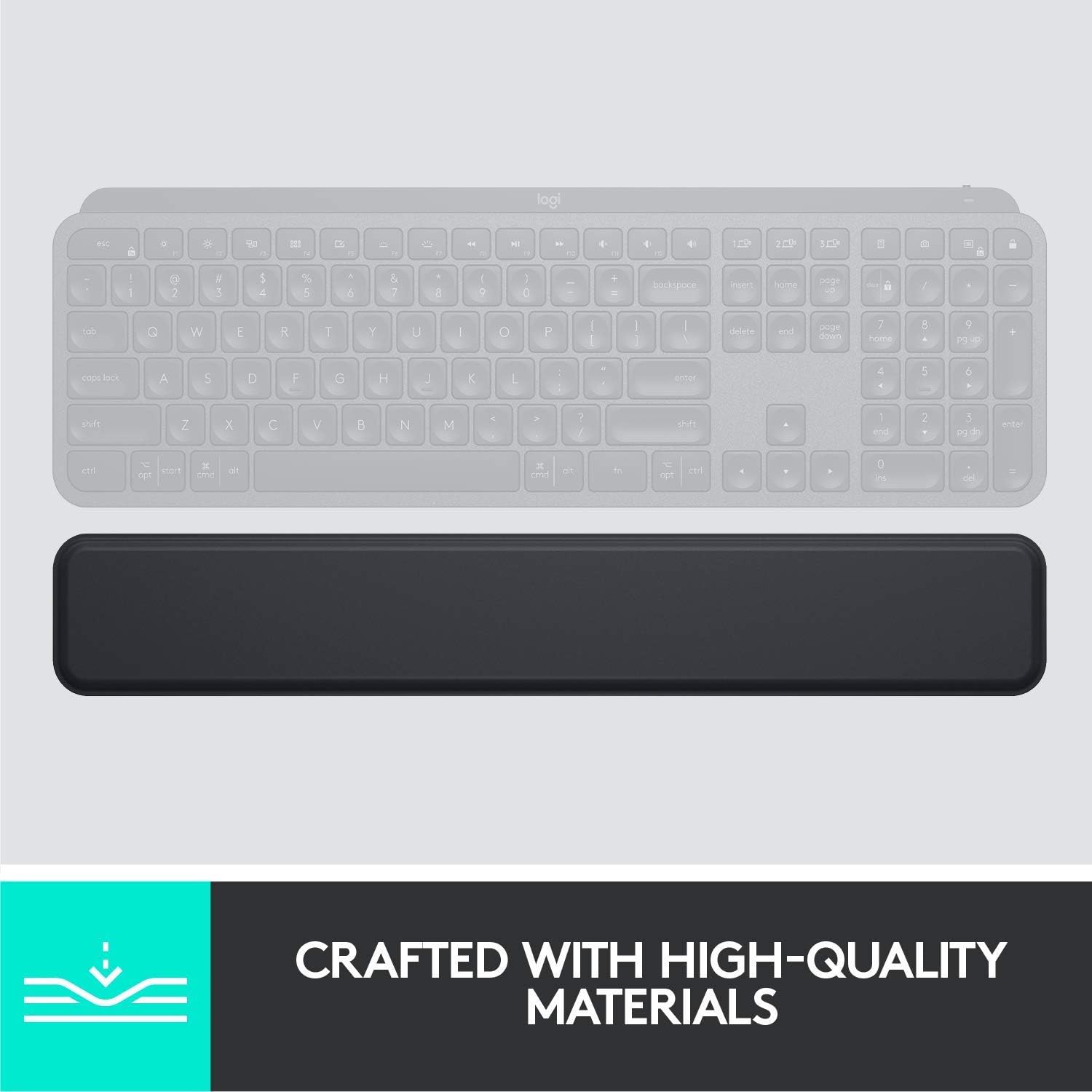 Logitech Wrist Rest for MX Keys/Craft - Premium Memory Foam | Stain Resistant | Graphite 7