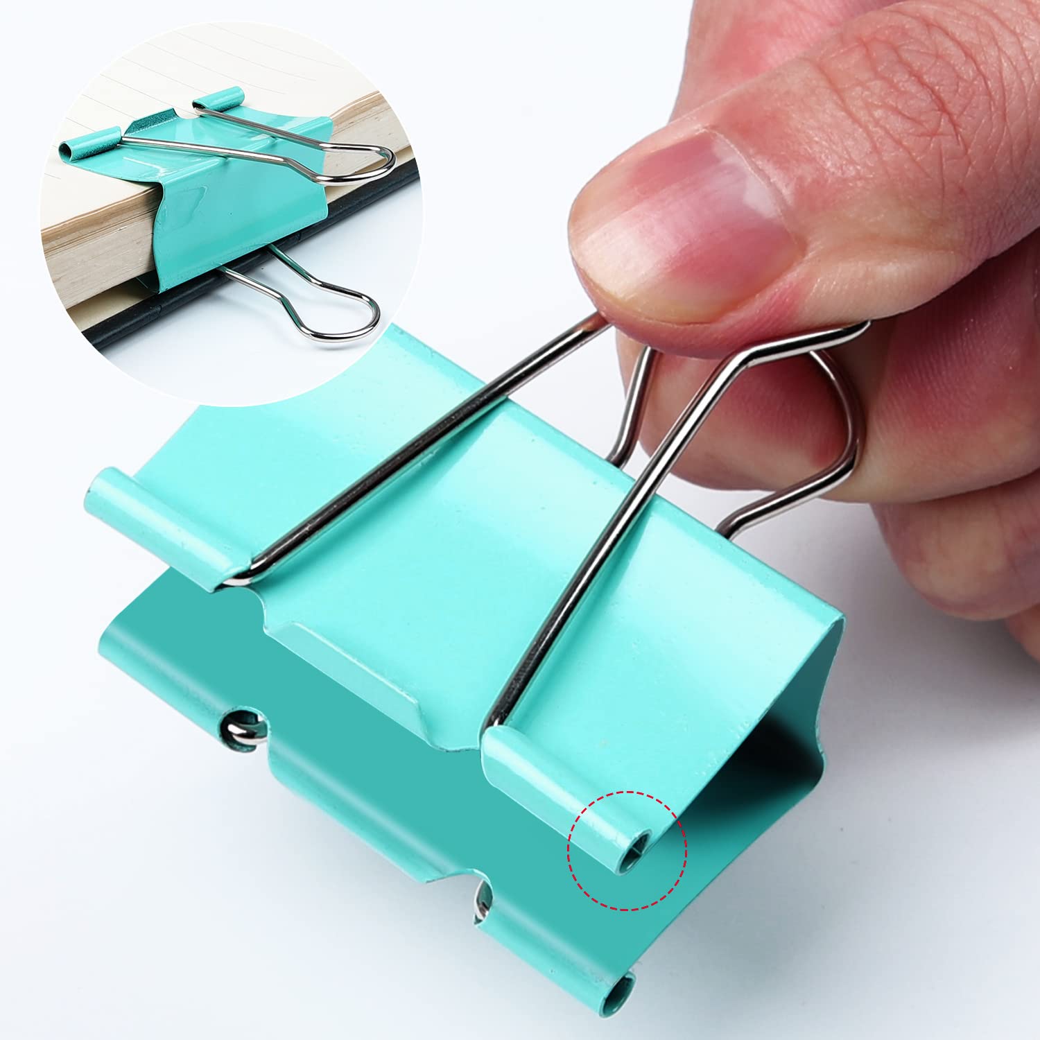 NORTHERN BROTHERS Large Metal Foldback Binder Clips - Assorted Colors, 41mm & 51mm Sizes, 30 Pack 7