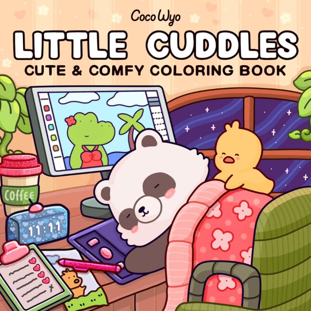 Coco Wyo Little Cuddles Coloring Book - Cute Animals for Teens & Adults | Paperback