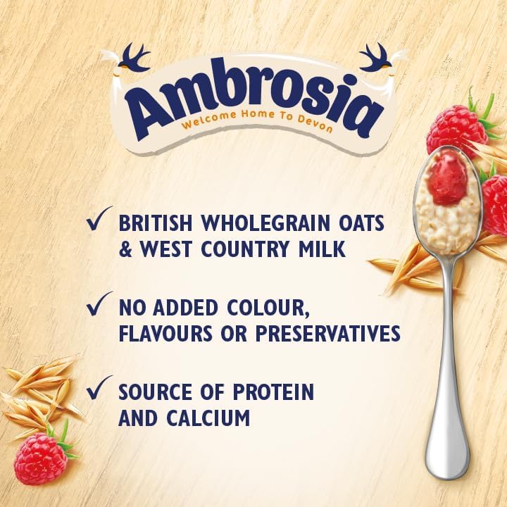 Ambrosia Raspberry Layered Porridge Pots - British Wholegrain Oats, Ready-to-Eat | 210g Pots (Pack of 6) 5