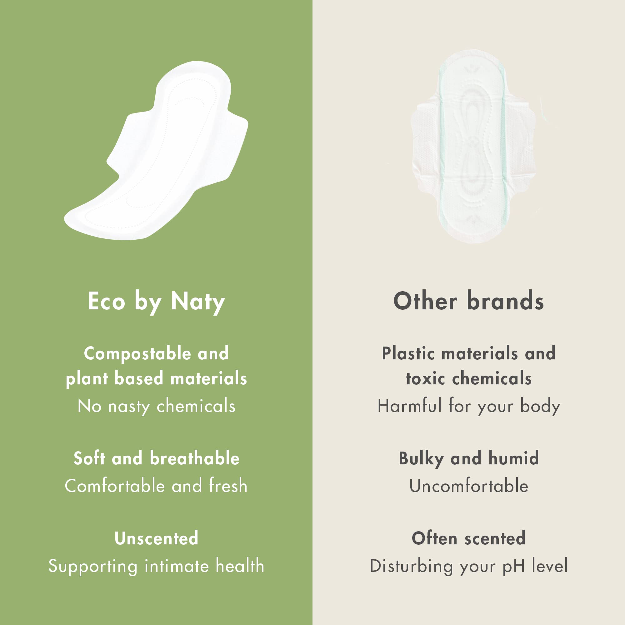 Naty - Eco by Naty Sanitary Pads Super (Plant-Based, Organic, Compostable) 3