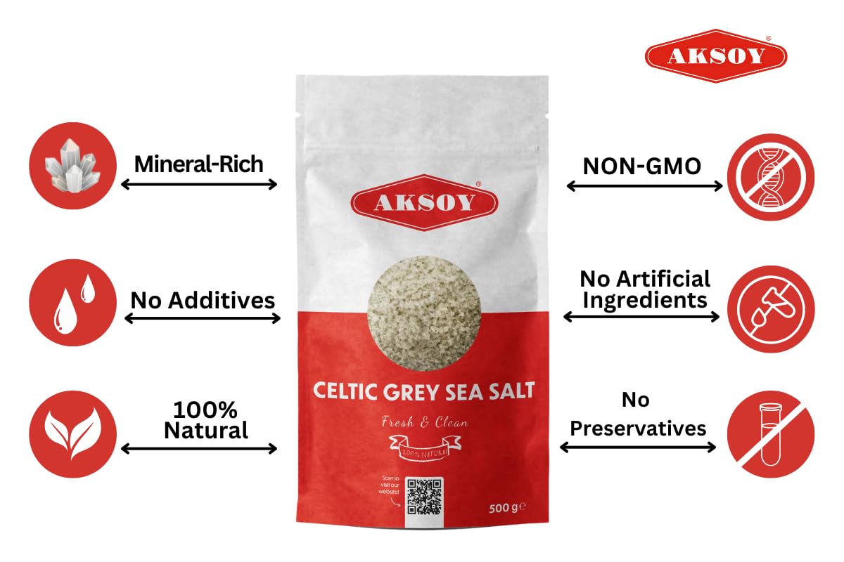 AKSOY Celtic Grey Sea Salt Coarse - Mineral-Rich, Unrefined | 500g 3