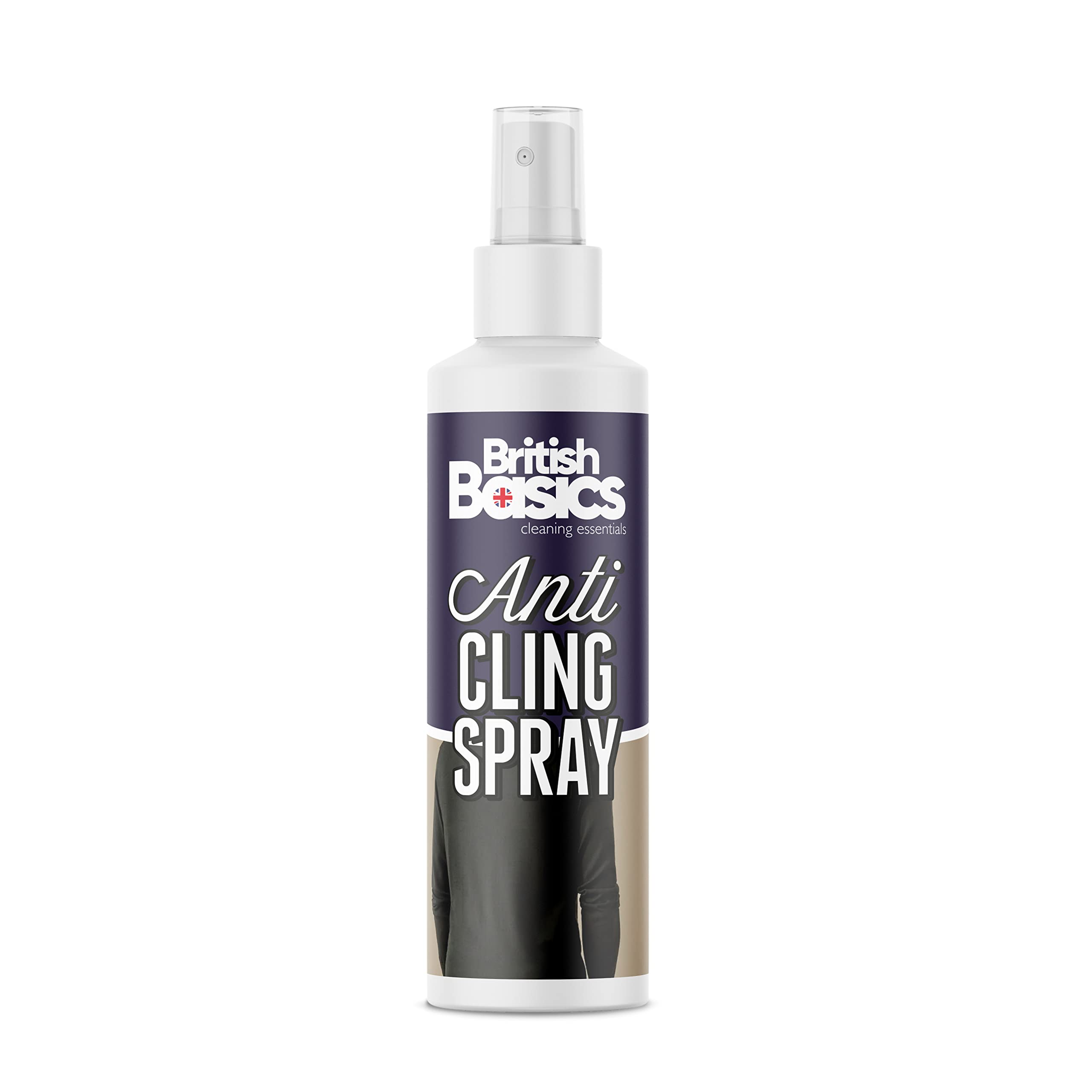 BritishBasics Anti-Cling/Static Charge Spray for Clothes & Garments | 250ml Clear Spray