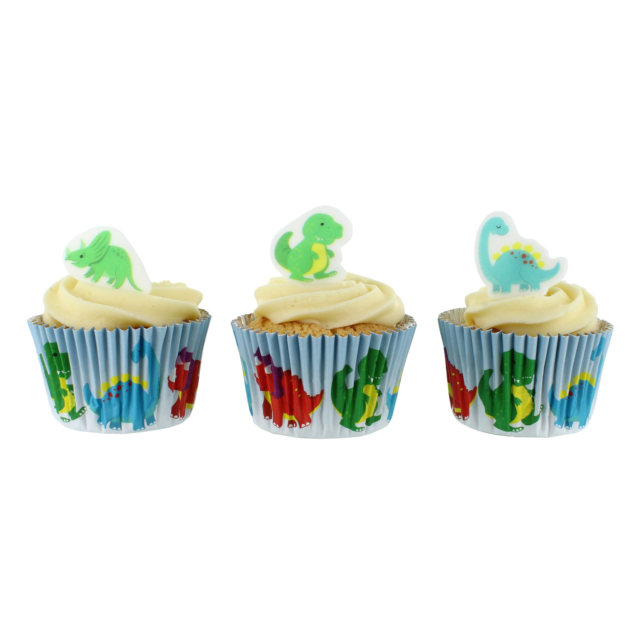 Culpitt Dinosaur Sugar Decorations - 32 Edible Cupcake Toppers | Fondant Icing | 25mm-35mm 8
