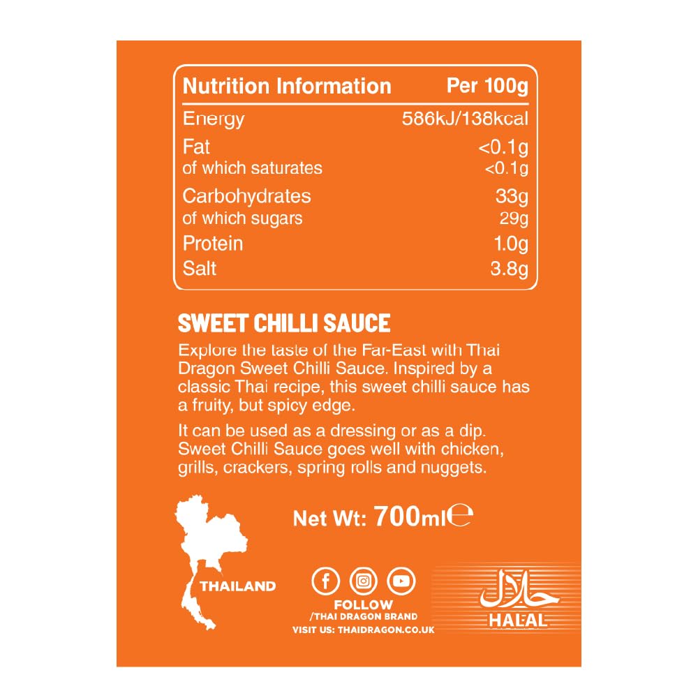 THAI DRAGON Sweet Chilli Sauce - Fruity & Spicy Edge | 700ml Bottle 3