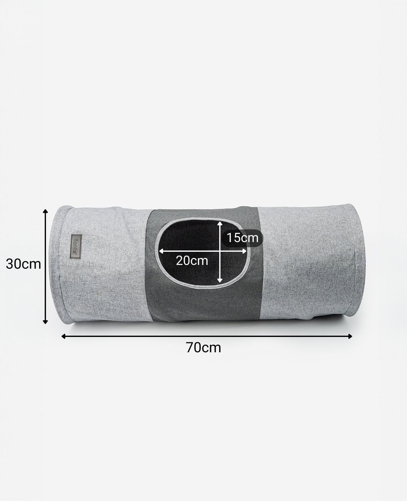 lionto Cat Tunnel with Play Ball - Foldable, Expandable | 30x70 cm | Faux Linen 5