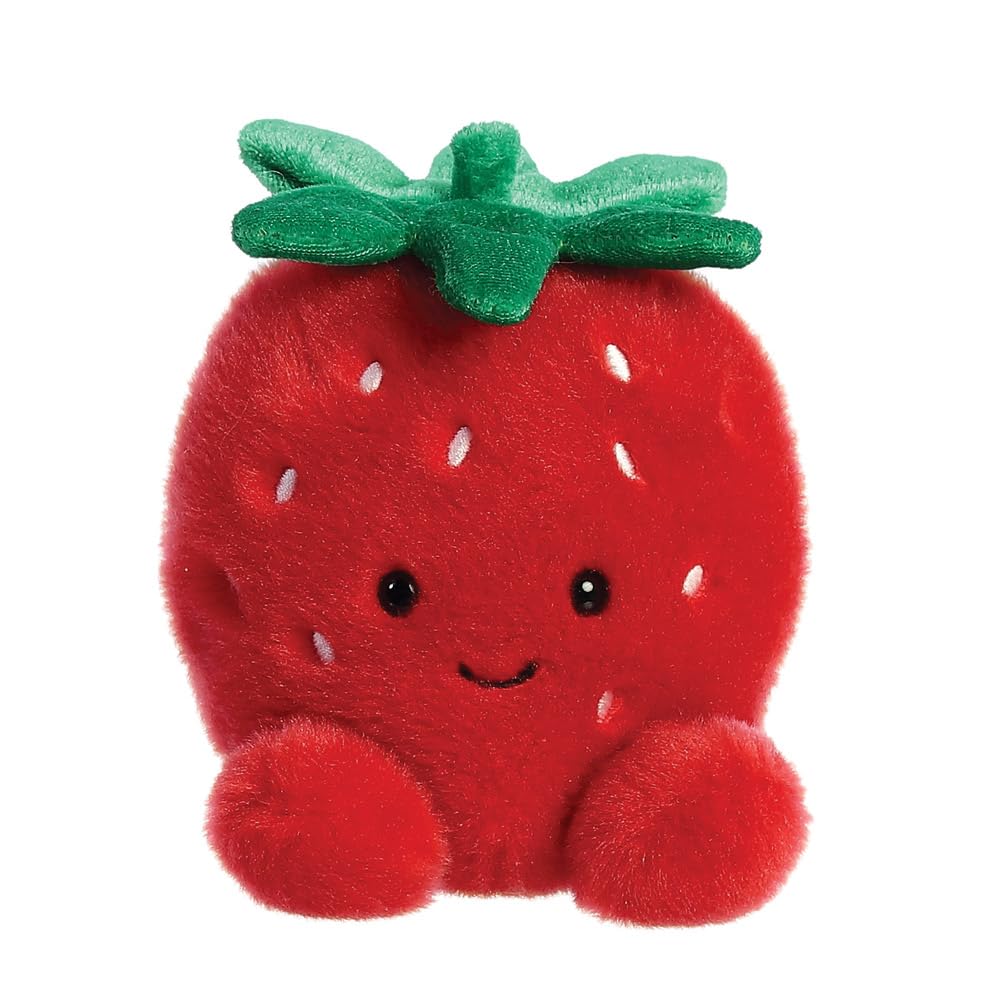 AURORA Palm Pals Juicy Strawberry Soft Toy | 12 cm Plush | Bean Filled | Red