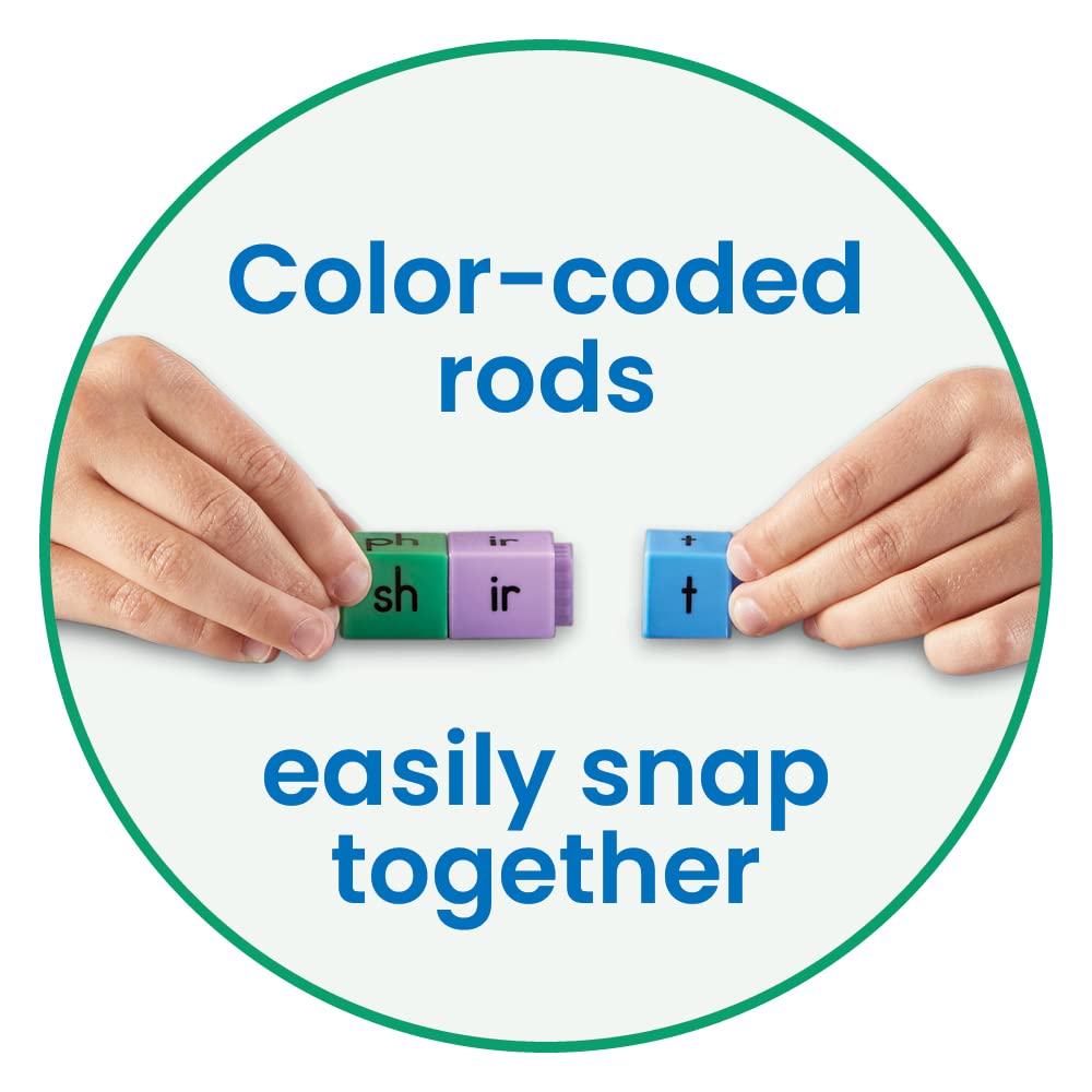 hand2mind Reading Rods Phonics Word-Building Set | Ages 5+ | 70 Rods 3