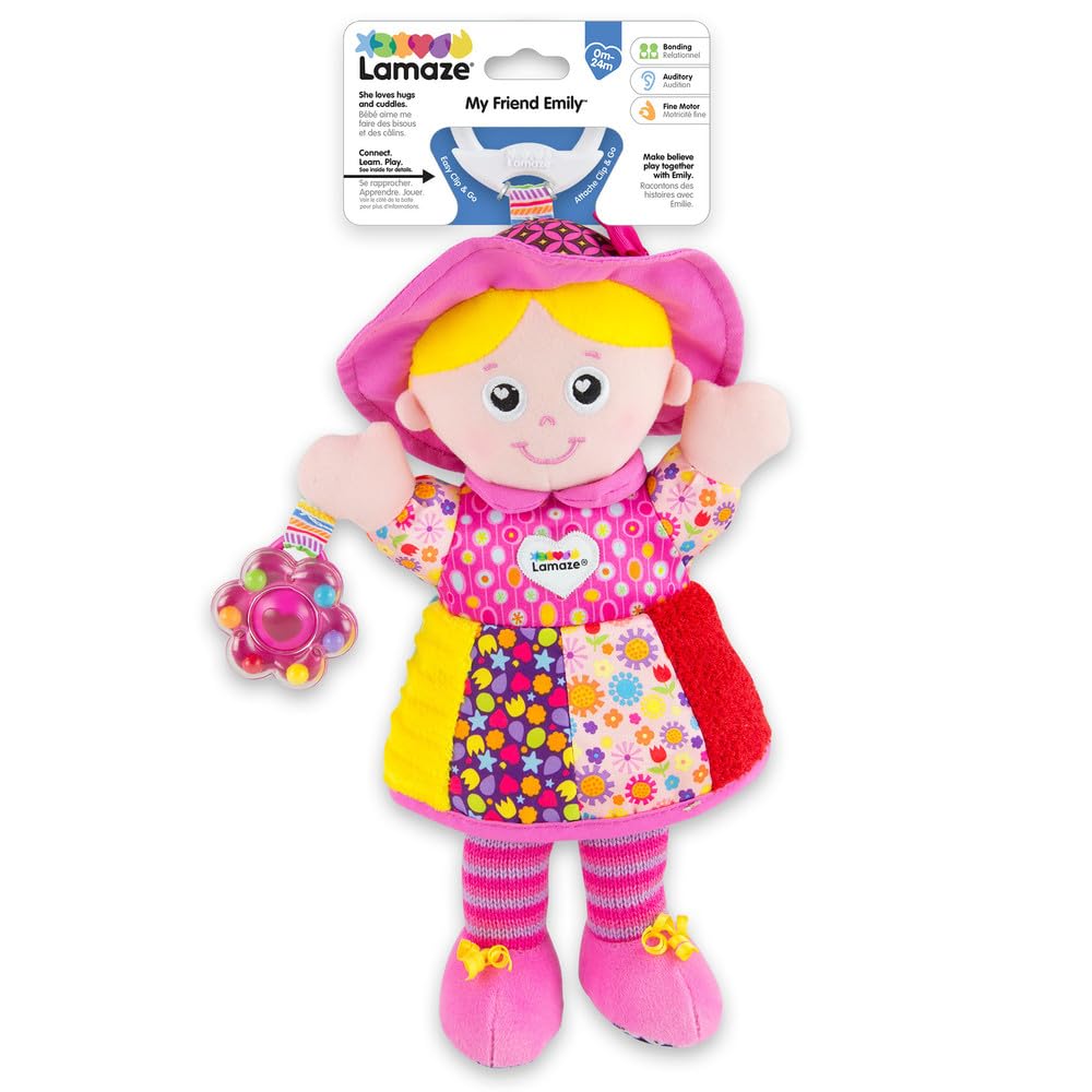 LAMAZE My Friend Emily Clip-On Pram & Pushchair Toy | Sensory Stimulation | 0-6 Months