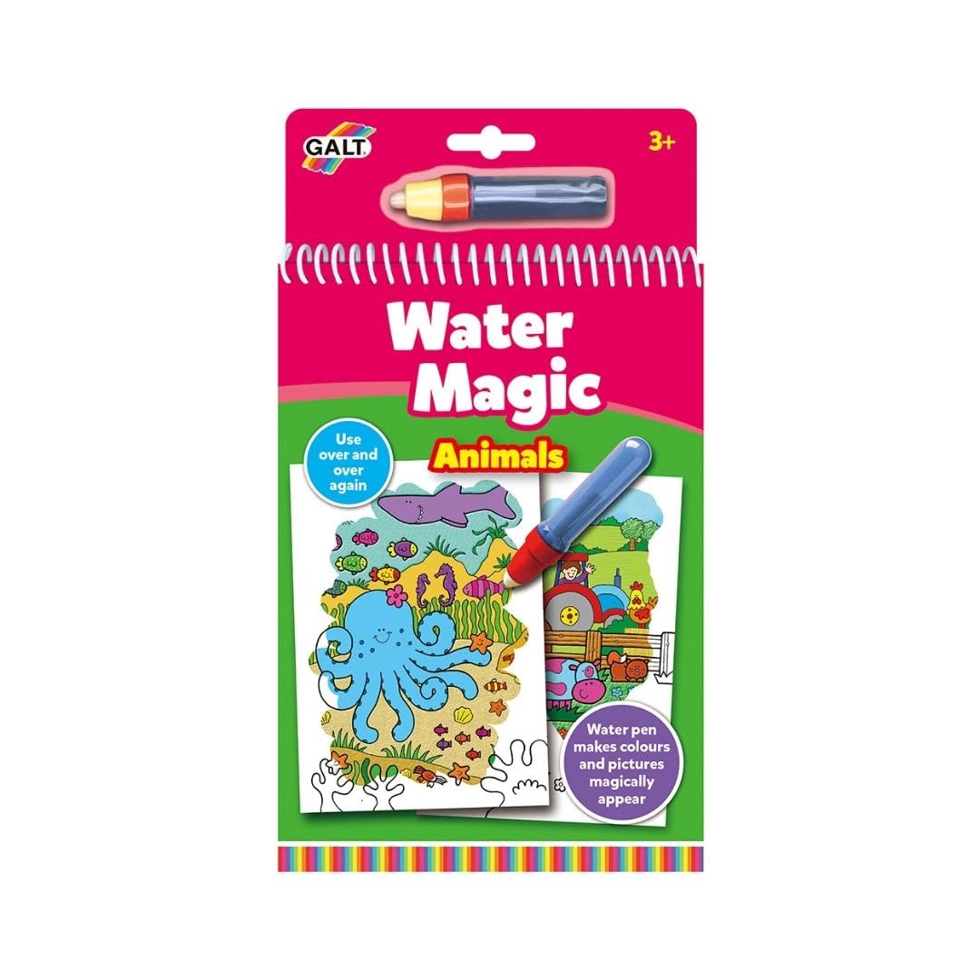 Galt Water Magic Animals Colouring Book - Reusable Boards, Mess-Free, Ages 3+