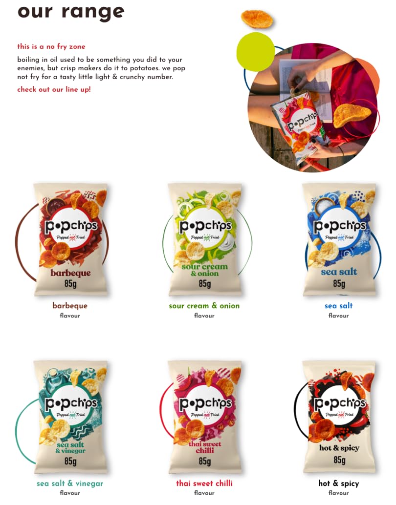 Popchips Kartoffelchips mit Meersalz, 23 g (24er-Packung) – gepoppt, nicht frittiert, ohne künstliche Aromen, veganfreundlich