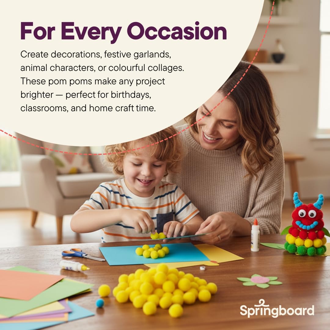 Springboard Supplies Red Pom Poms Pack of 80 | Plush Material | Fine Motor Skill Development 6