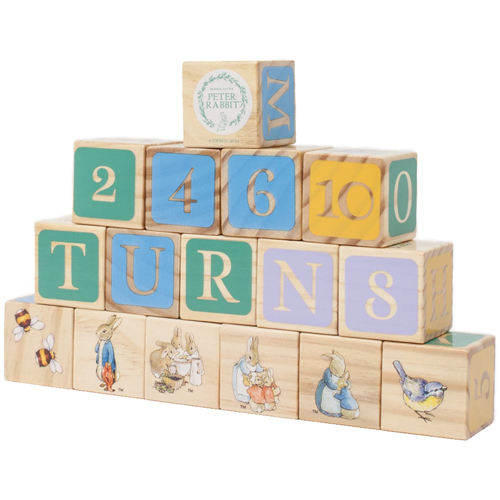 Rainbow Designs Peter Rabbit Wooden Building Blocks for Early Development | Multi-coloured | Ages 12 Months+ 4