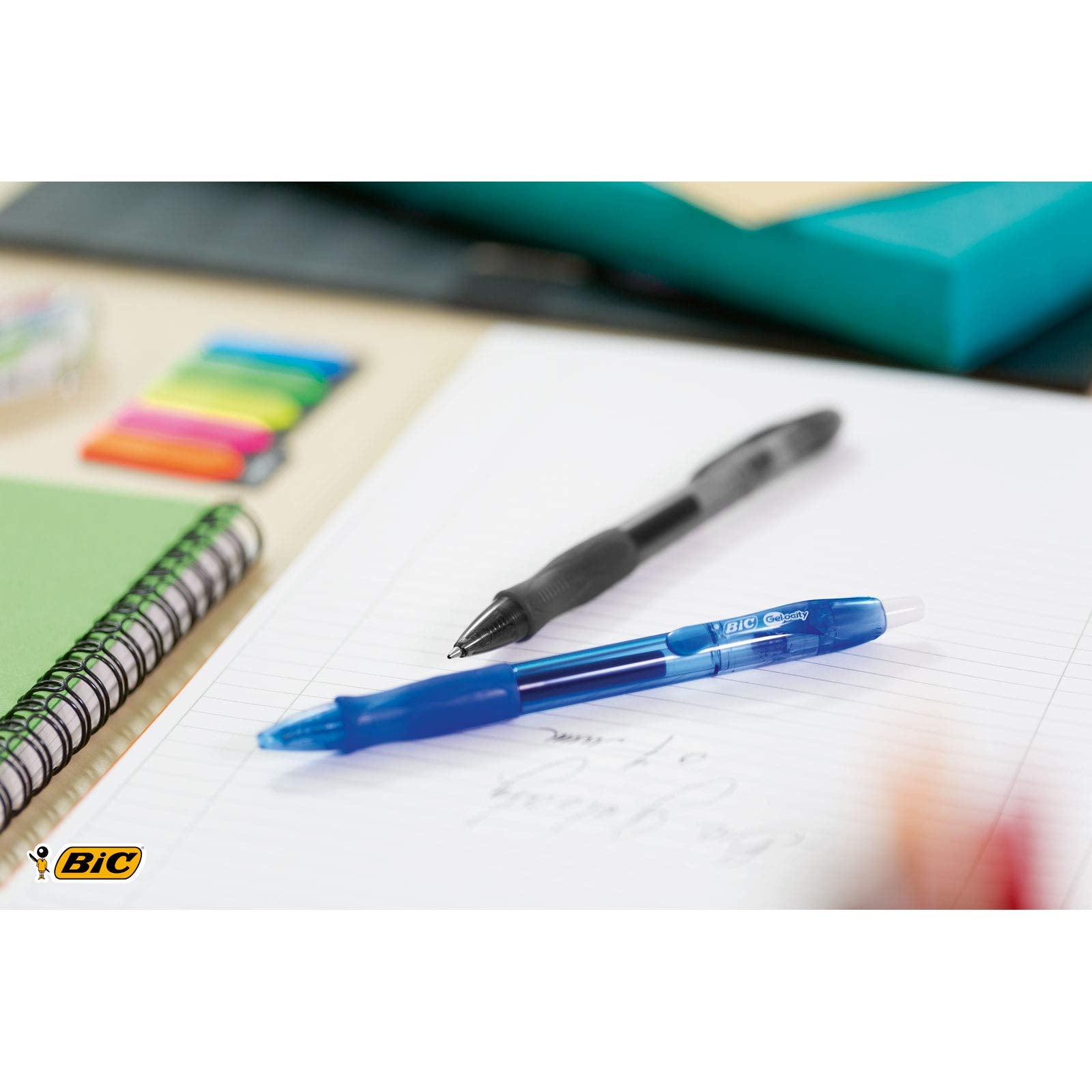 BIC Velocity 0.7 mm Retractable Gel Pen - Blue Ink | Comfort Rubber Grip | 12 Count Pack 3