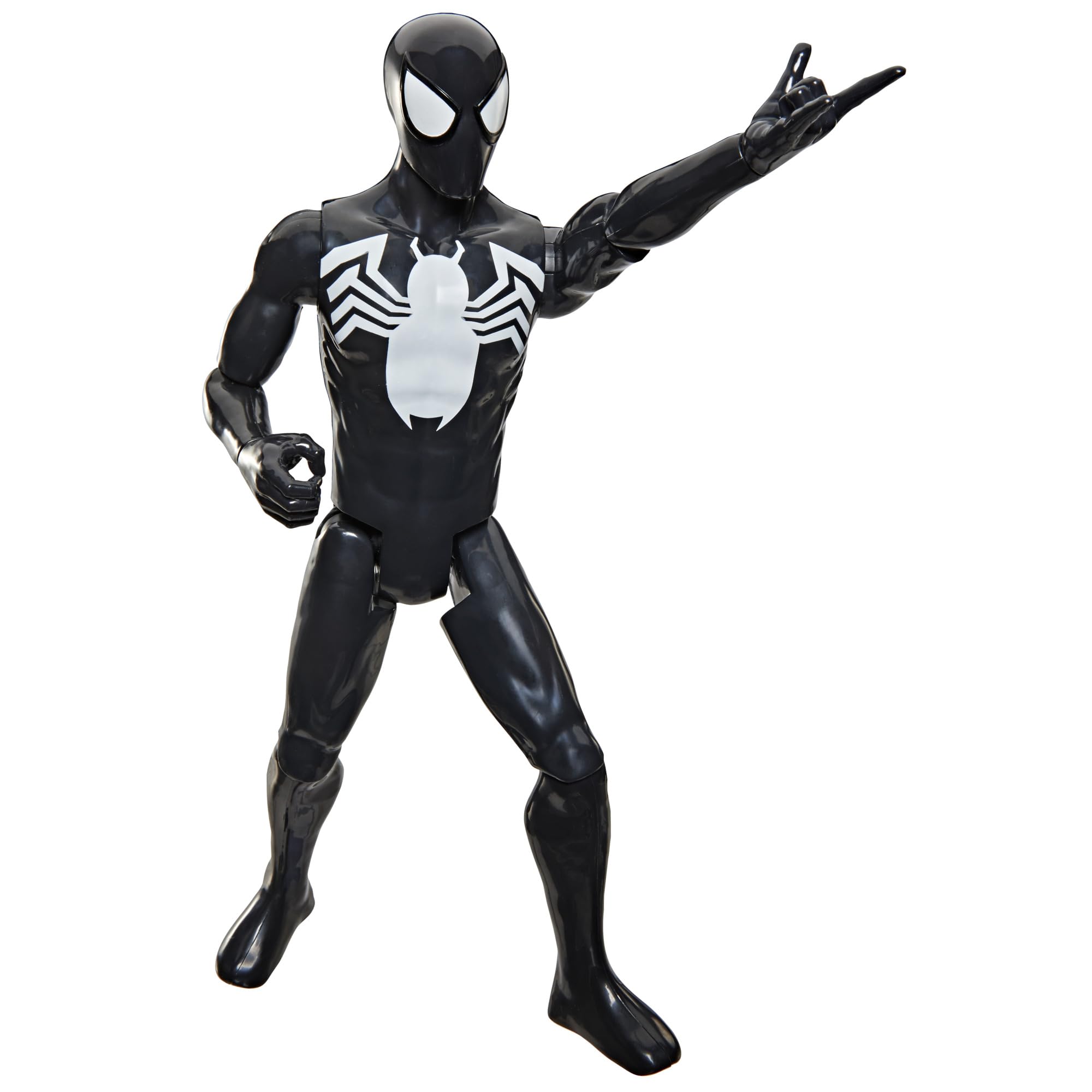 SPIDER-MAN Titan Series Black Suit Spider-Man Action Figure - 30-cm Scale | 11 Points of Articulation 3