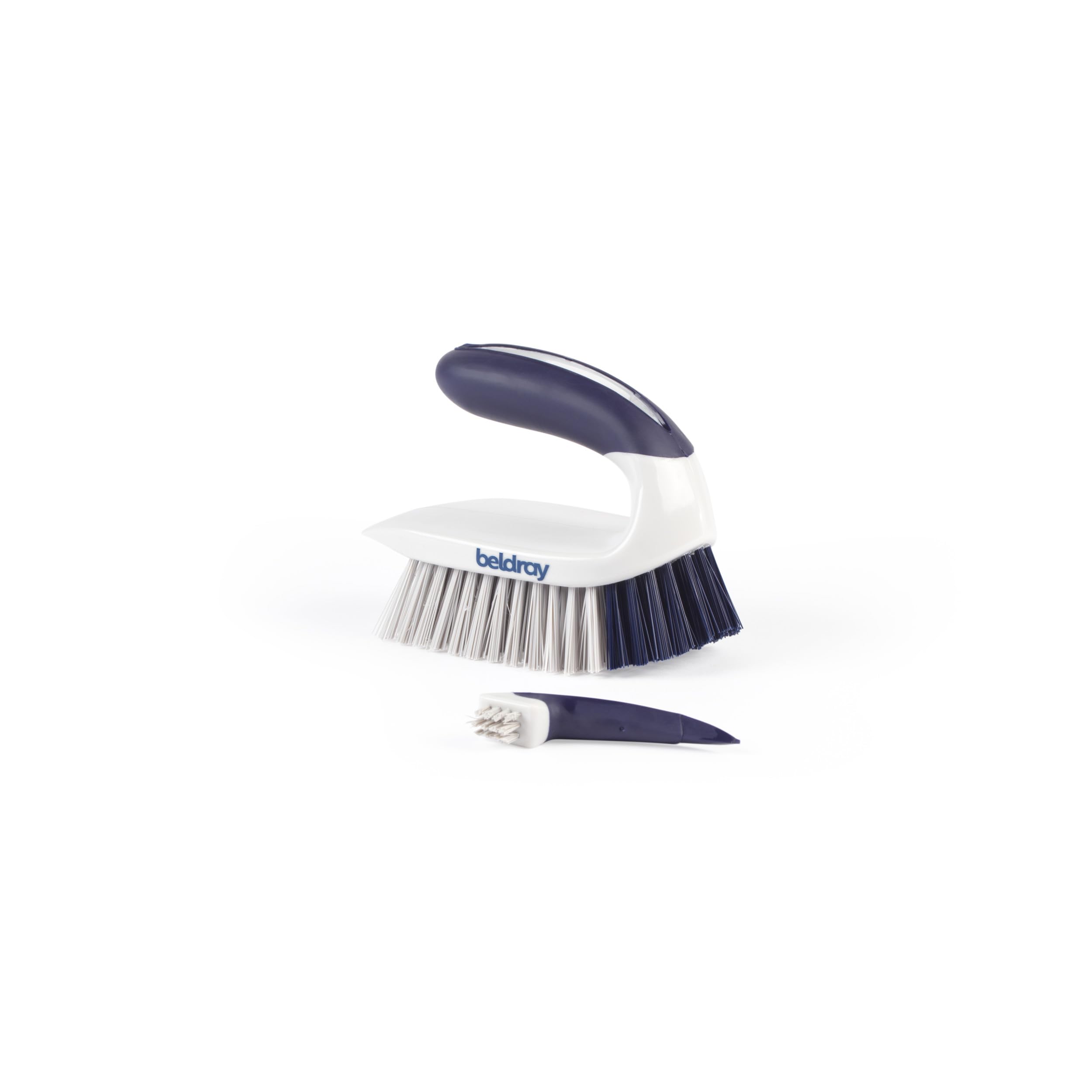 Beldray Deep Clean Handheld Scrubbing Brush - Tough Bristles | Built-in Scraper | Non-Slip Grip