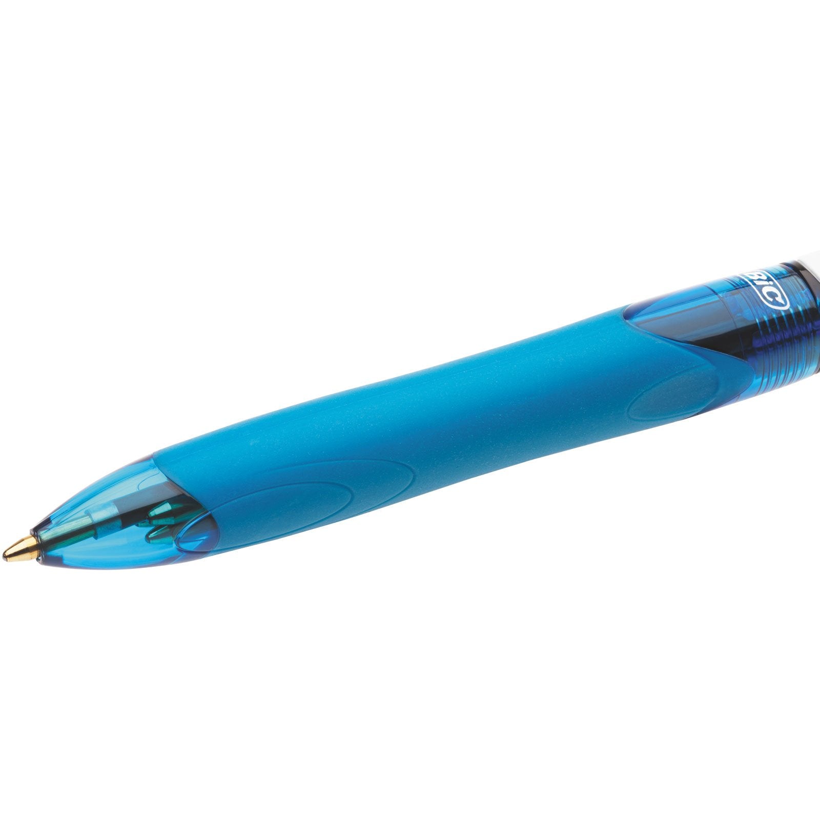 BIC 4 Colours Retractable Ballpoint Pens - Medium 1.0mm Point, Comfort Grip, Assorted Ink, Pack of 3 Blue Barrels 3