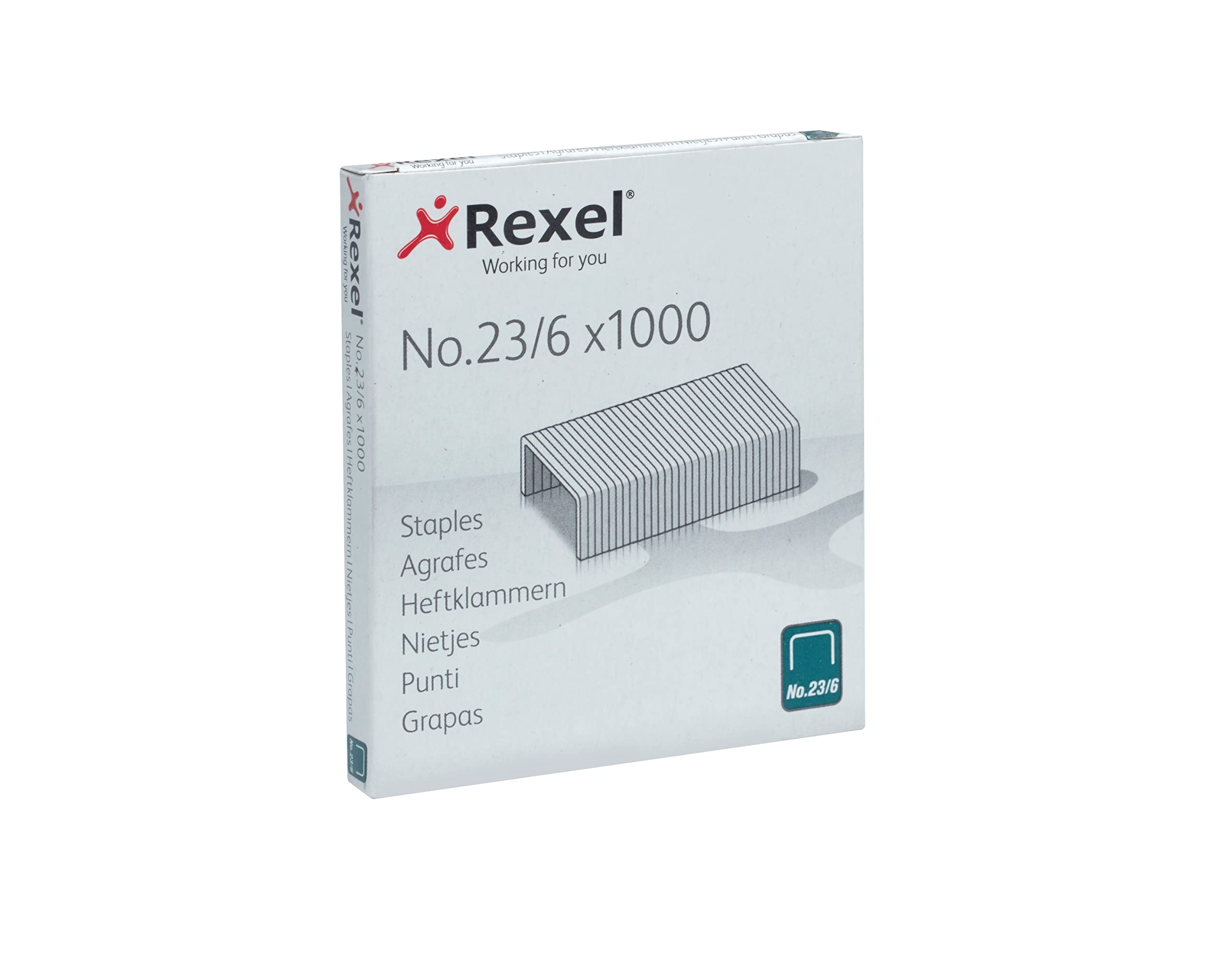 Rexel No.23/6 Heavy Duty Staples - 1000 Pack | Staples up to 20 Sheets | Silver/Black