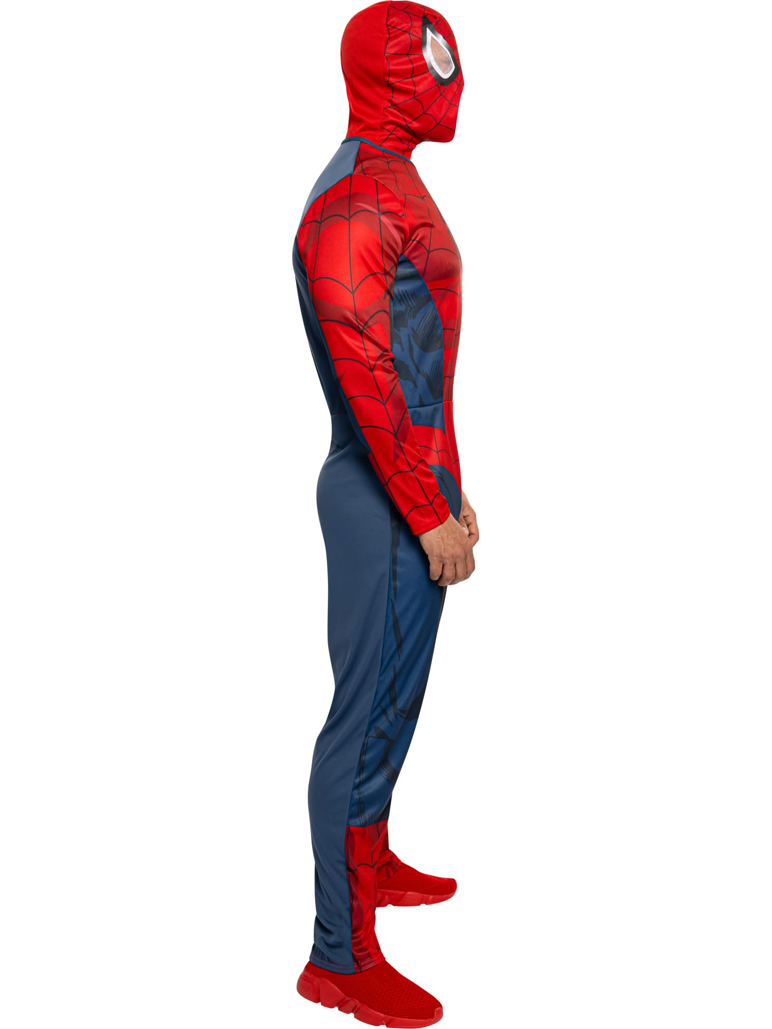 Rubies Official Spider-Man Adult Costume - Standard Size | Polyester Jumpsuit & Snood 3